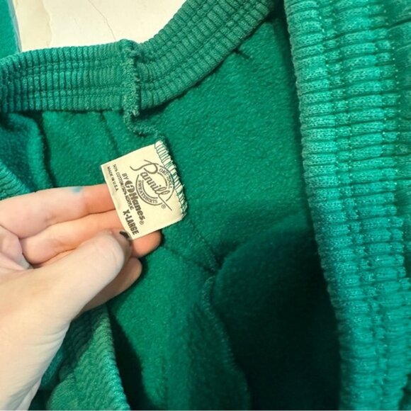 Original Pannill by Hanes Green Elastic Waist VTG  Green Jogger Pants XL - Picture 3 of 3